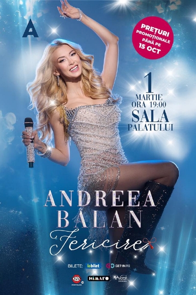 Poster eveniment Andreea Bălan - Fericire