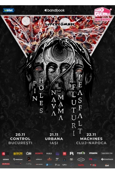 Poster eveniment Pinholes / Fluturi pe Asfalt / Nava Mamă
