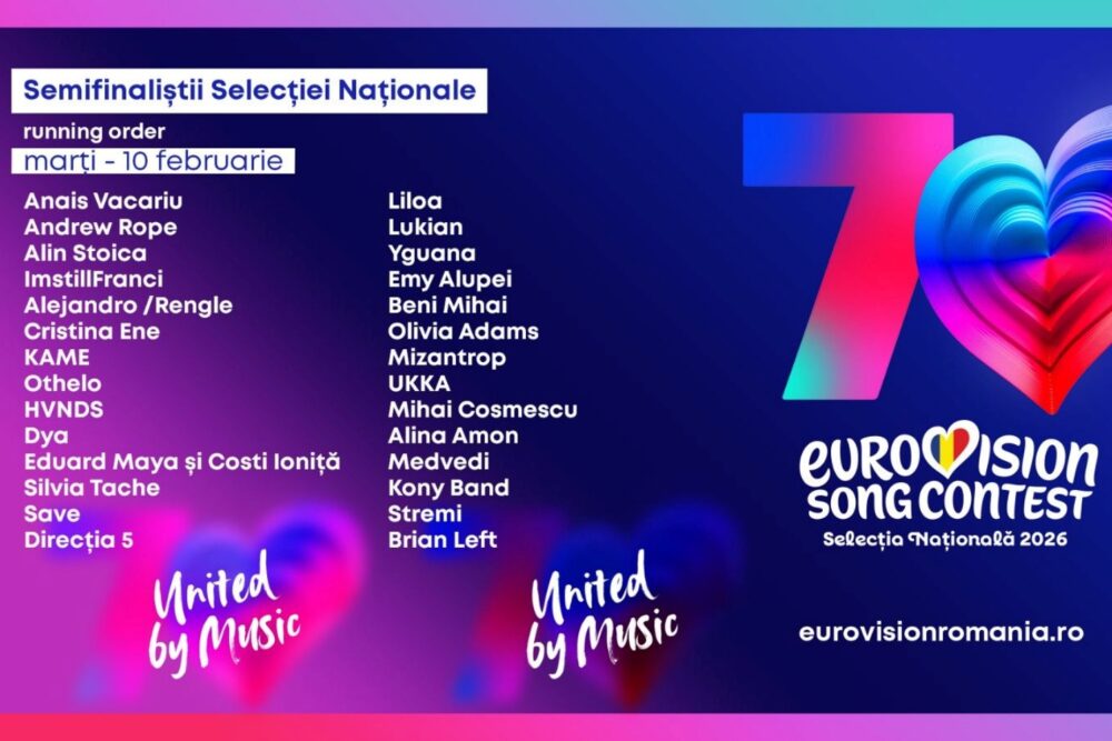 Participanții din a doua semifinală a Selecției Naționale Eurovision 2026