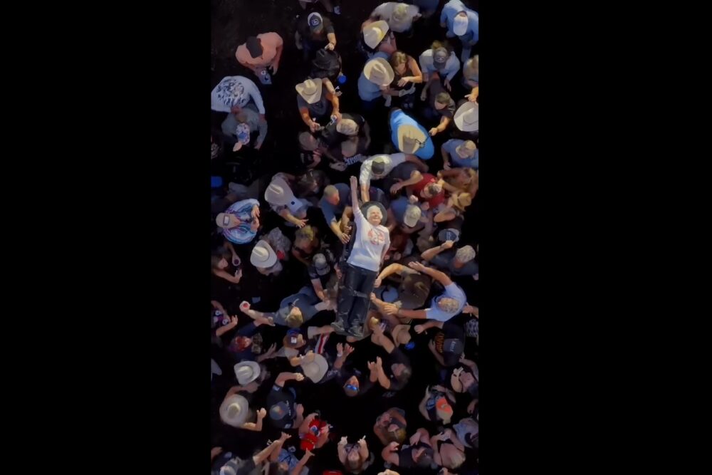 Pauline Kana (Gangster Granny) crowd surfing